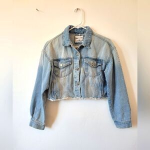 Highway Jeans Cropped Denim Jean Jacket Light Wash Trucker Retro Western Medium